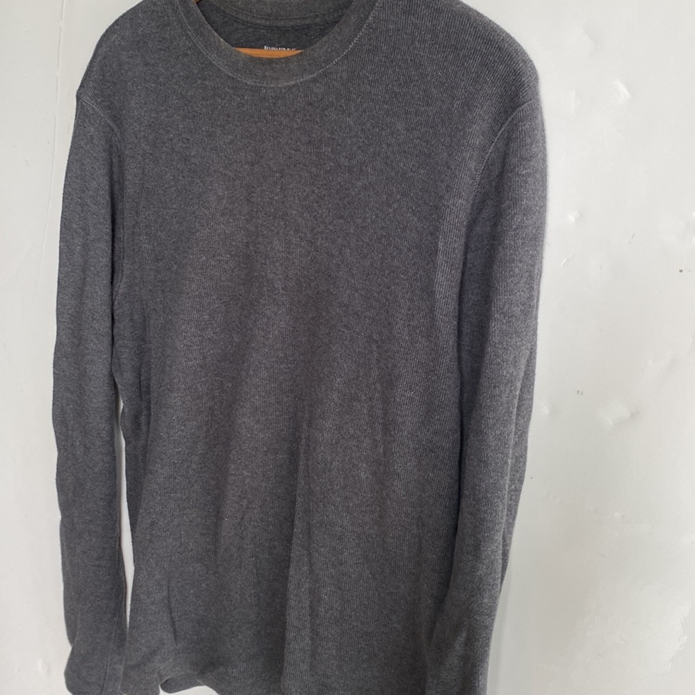 Mens BANANA REPUBLIC crew pullover medium weight sweater dark grey size medium